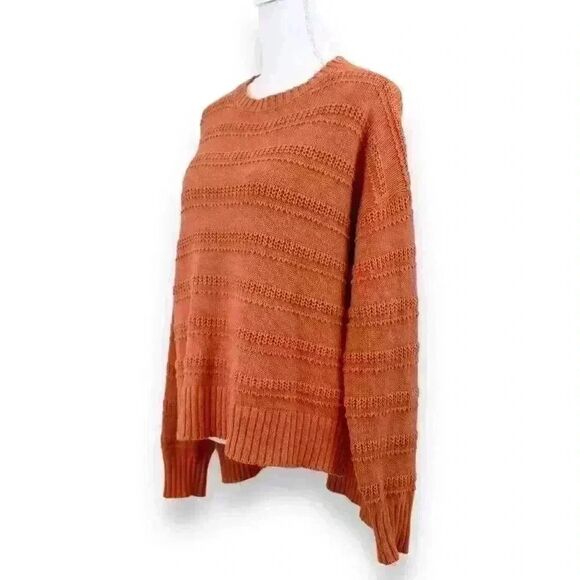 Cupcakes and Cashmere Orange Crew Neck Knitted Long Sleeve Sweater Size Medium - Picture 5 of 8